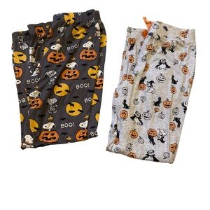 Peanuts Black and Gray Pajama Bottoms Halloween Edition